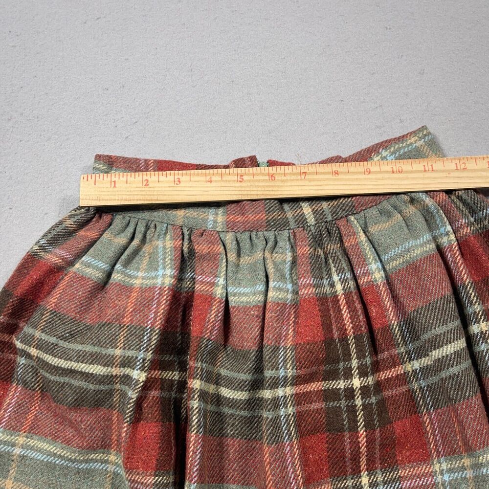 Vintage Skirt Womens 7/8 Red Plaid Maxi Modest Classic‎ Preppy Union Made - Picture 4 of 10